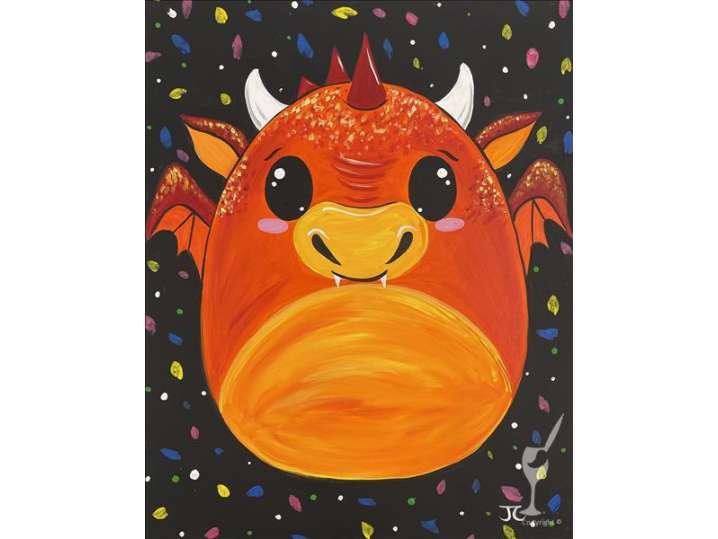 Paint and Sip Adorable Dragons Family Fun Pasadena Classpop!