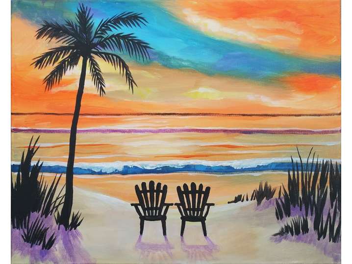 Paint and Sip - Watching the Stunning Sunset - Orange County | Classpop!
