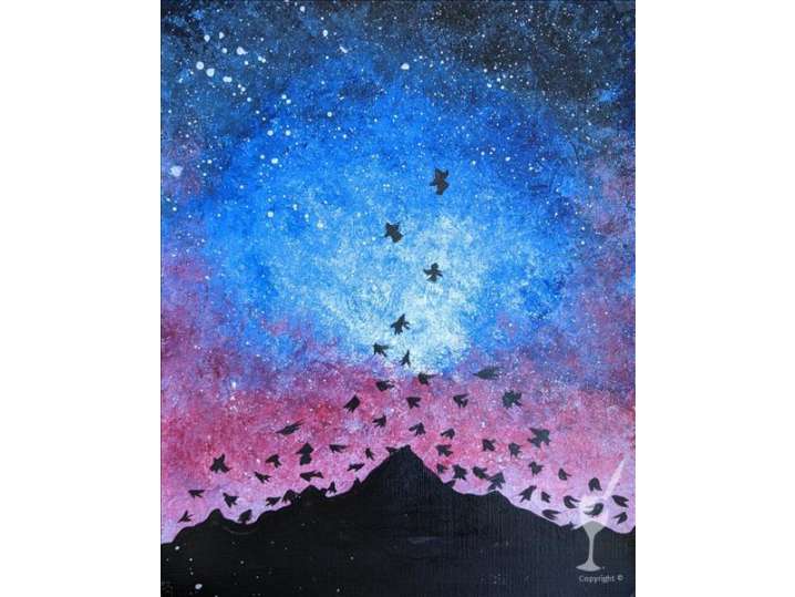 Paint and Sip Birds of Night Pasadena Classpop!