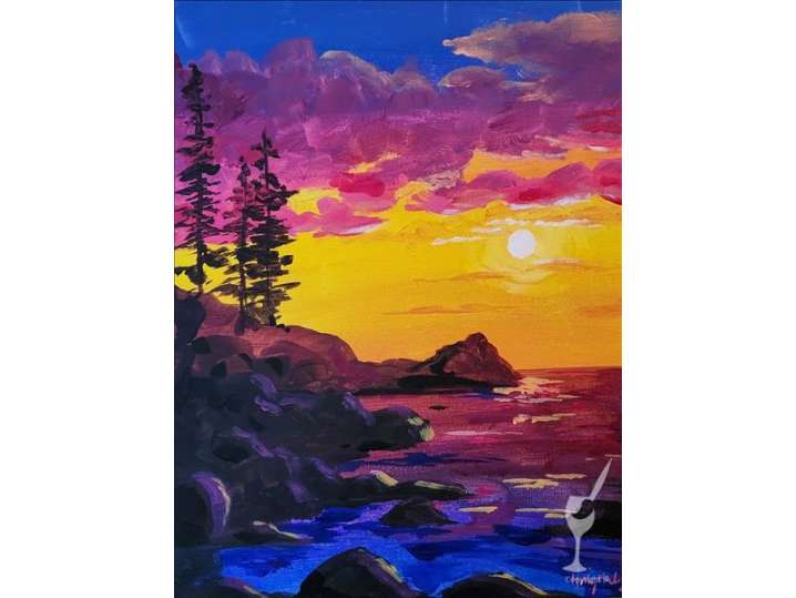 Paint and Sip - Rugged Coastal Sunset - Houston | Classpop!