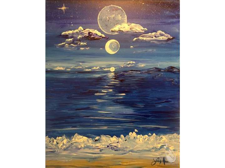 Paint and Sip - Ocean Meets the Moon - Houston | Classpop!