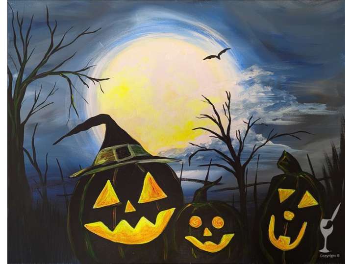 The Trio Smiles Under the Moonlight
