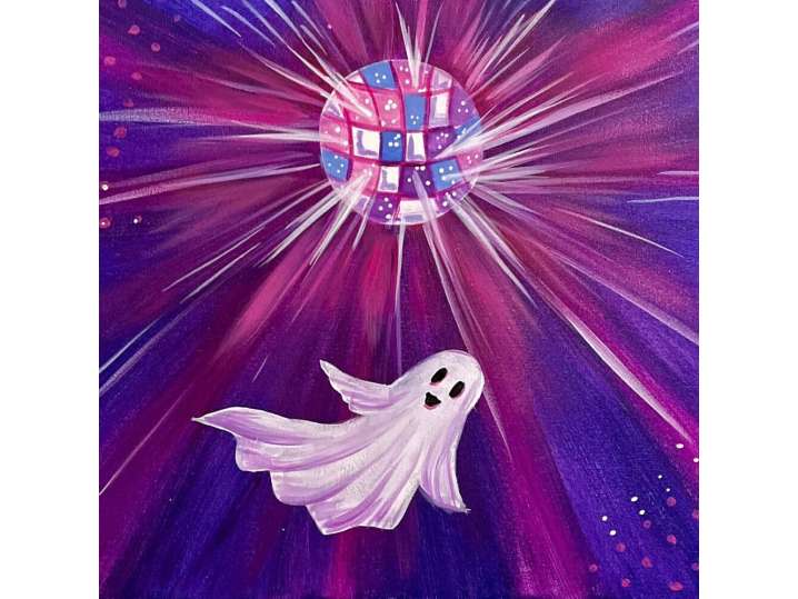 Colorful Disco Dancing Ghost