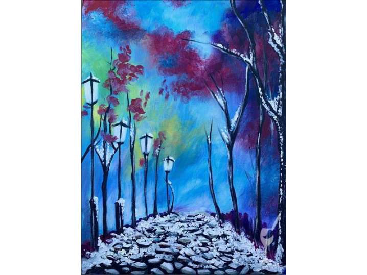 A Magically Blue Cobblestone Pathway
