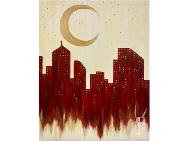 Paint and Sip - The Manic Blazing City Under the Moon - Houston | Classpop!