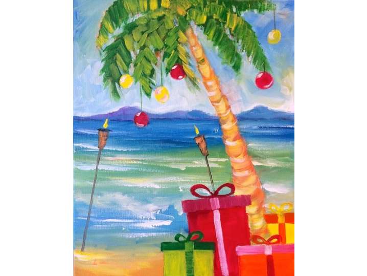 Paint and Sip - Let's go to the Beach for Christmas - Orange County ...