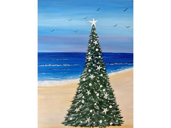 Paint and Sip - Lovely Christmas on the Beach - Orange County | Classpop!