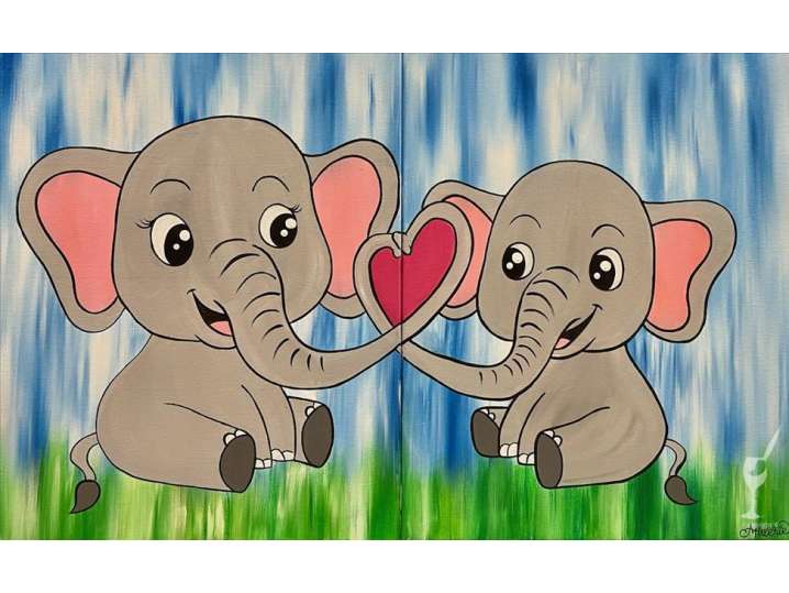 Paint and Sip - Mommy & Me Elephants - Houston | Classpop!