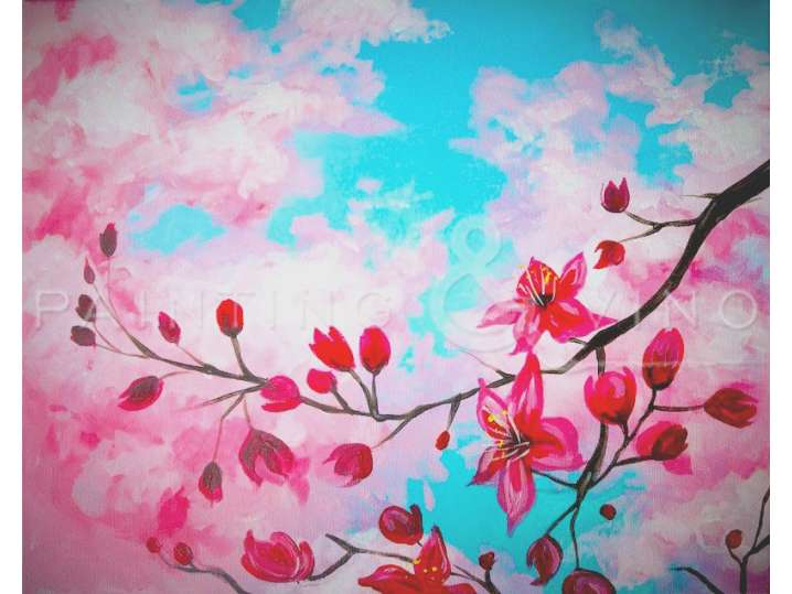 Paint and Sip - Cute Cherry Blossoms - Tucson | Classpop!