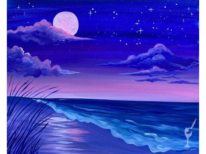 Paint and Sip - Purple Beach - Houston | Classpop!