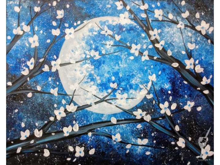 Paint and Sip - Cherry Blossom Moonlight - Austin | Classpop!
