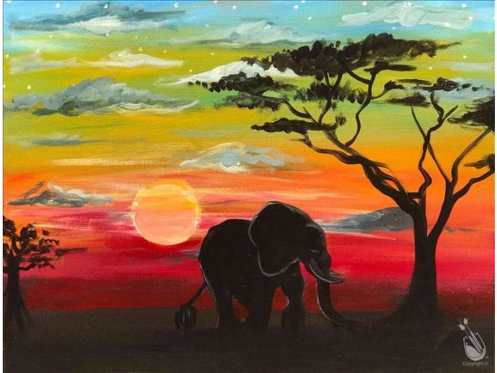 Paint and Sip - African Vibrant Sunset - New Braunfels | Classpop!