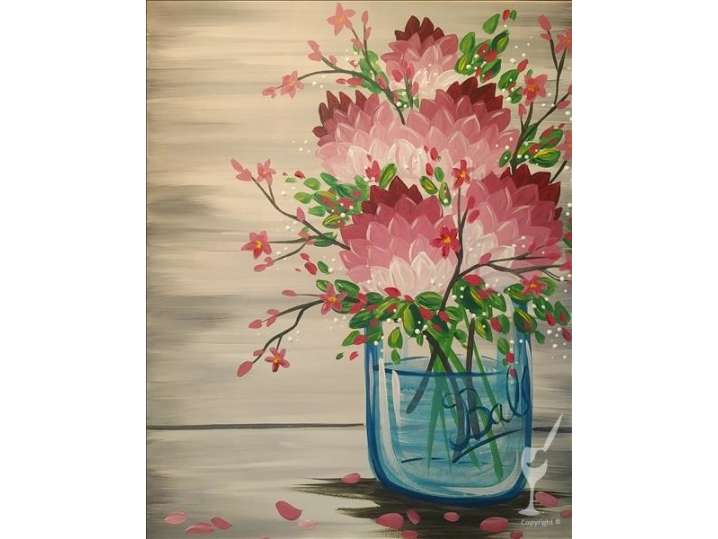 Paint and Sip - Pretty in Pink Bouquet - Pasadena | Classpop!