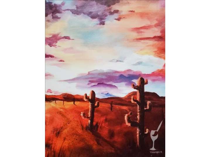 Paint and Sip - Sunrise in the Desert - New Braunfels | Classpop!