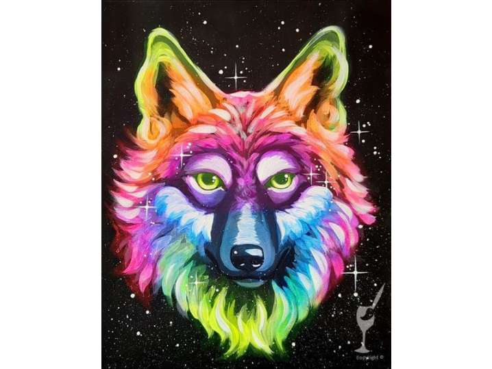 Majestic Neon Wolf
