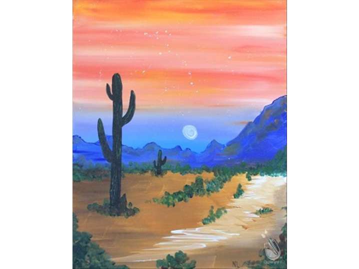 Paint and Sip - Sunset at the Desert - New Braunfels | Classpop!