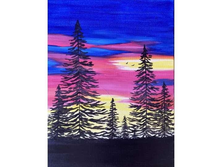 The Colorful Skyline Above the Trees