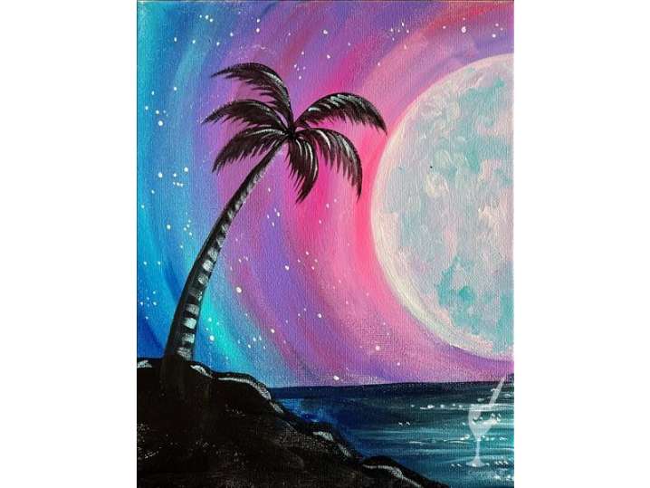 Paint and Sip - The Glow of the Full Moon - Family Fun - Pasadena ...