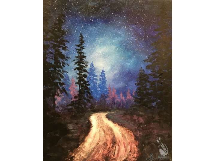 Paint and Sip - Forest Night Sky - Houston | Classpop!