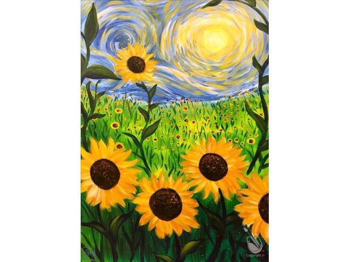 Van Gogh Inspired Sunflower Painting