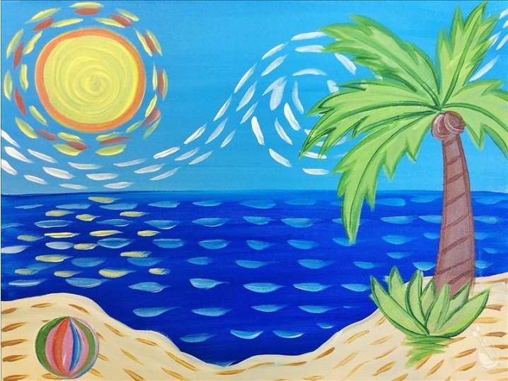 Van Gogh Inspired Beach Scene