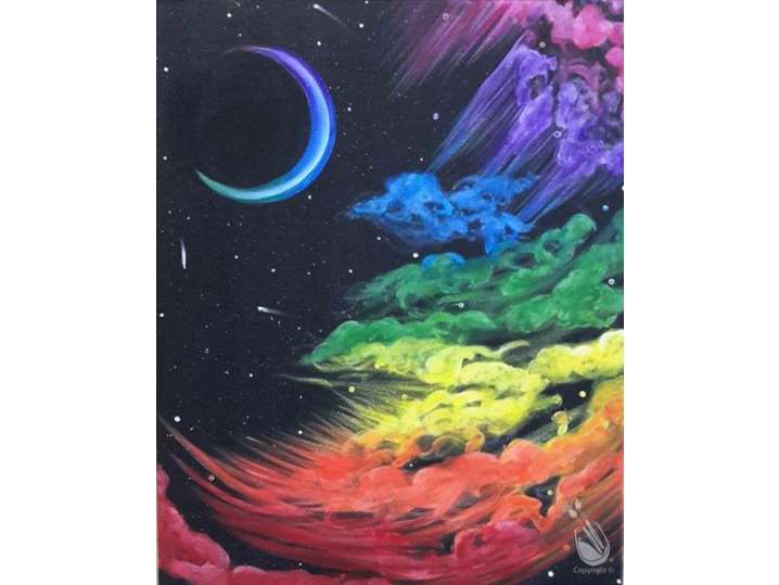 Paint and Sip - Midnight Sky Glistening Colors - New Braunfels | Classpop!