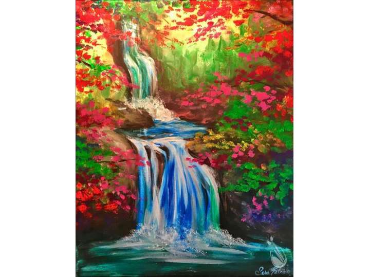 Rushing Rapids Colorful Jungle
