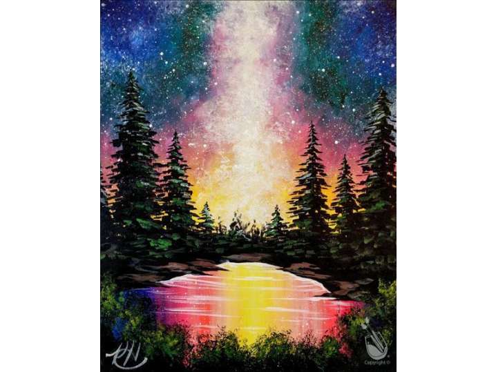 Enchanted Woods Under Cosmic Galaxies