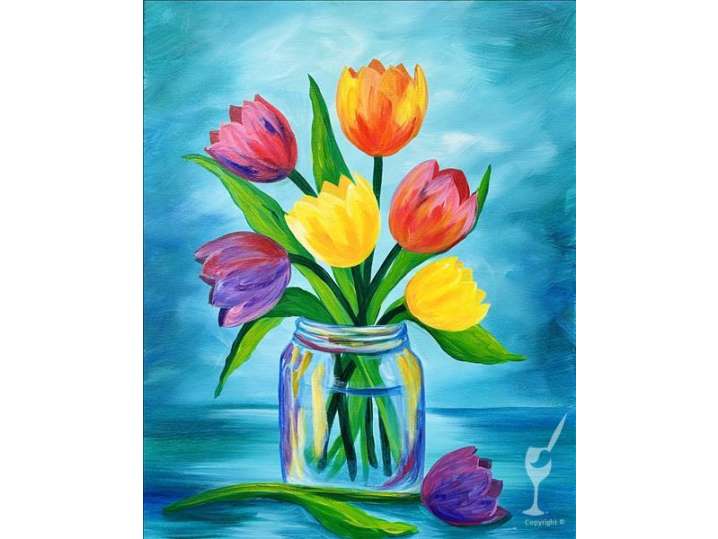 Paint and Sip - Colorful Tulip Garden - Pasadena | Classpop!