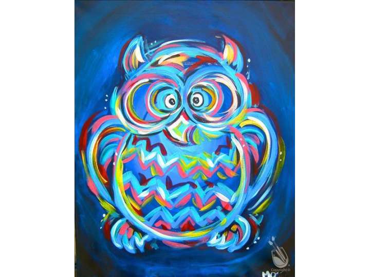 Neon Owl on Canvas
