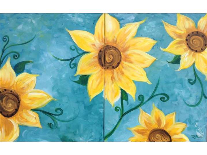 Paint and Sip - Dancing Sunflowers in Breeze - Houston | Classpop!