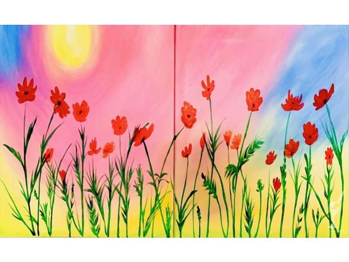 Paint and Sip - Nature's Vibrant Poppies - Date Night - Houston | Classpop!