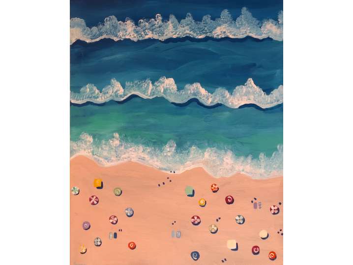 Crowded Beach on a Sunny Day