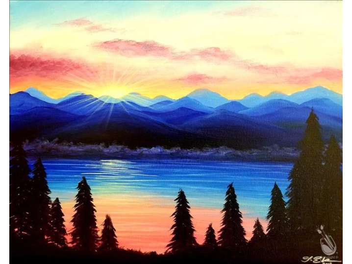 Paint and Sip - Mountain Sunrise Morning Glow - Houston | Classpop!