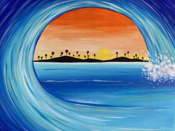 Powerful Wave at Sunset