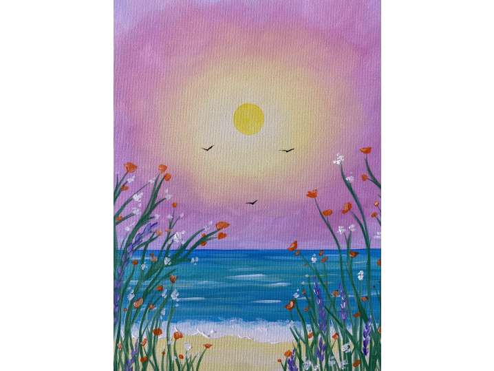 Paint and Sip - Coastal Vibrant Floral Blooms - Orange County | Classpop!
