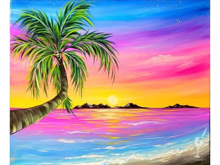 Sunset Glow Over the Beach