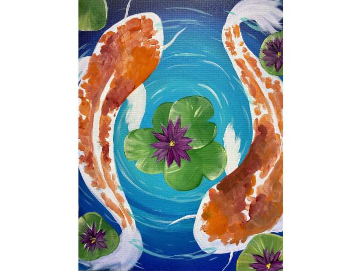 Koi Swimming Through Color