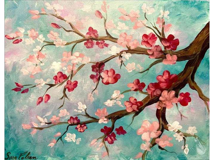 The Dance of Colorful Cherry Blossoms