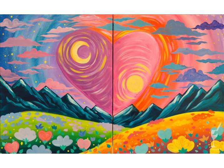Hearts Swirling Over Mountains