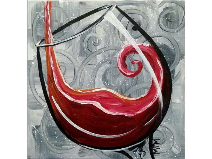 Swirling Red Wine Glass