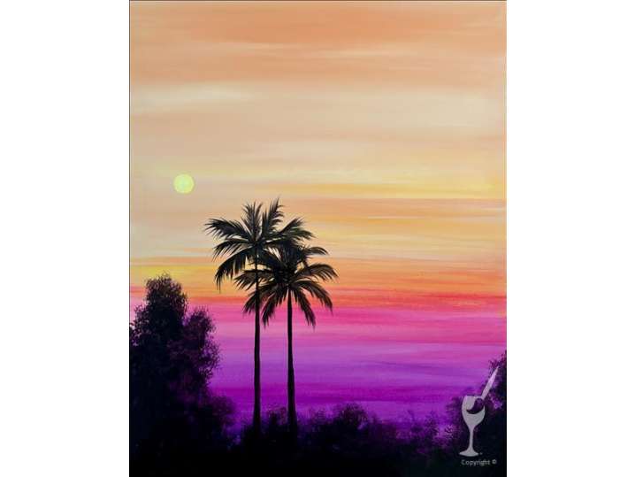 Paint and Sip - The Tropical Sunset Ocean Views at Dawn - Baytown ...