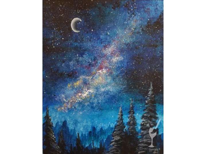Cosmic Night Forest View