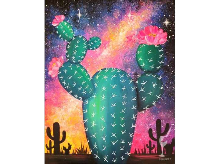 Paint and Sip - Galactic Blooming Cactus - Pasadena | Classpop!