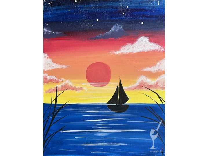 Paint and Sip - Sailing Sunset Ocean Peace - Houston | Classpop!