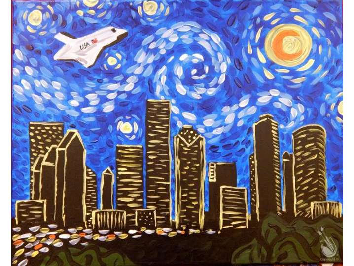 Paint and Sip - Starry Skyline Paint Night - Baytown | Classpop!