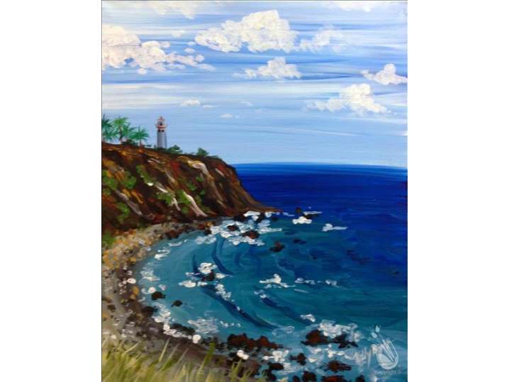 Paint and Sip - Golden Lighthouse Cliff Views - Houston | Classpop!
