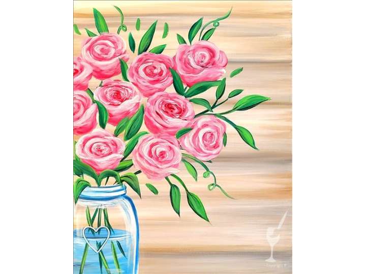 Paint and Sip - Elegant Fresh Rose Bouquet - Houston | Classpop!