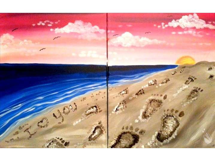 Paint and Sip - Beach Footprints in Sand - Houston | Classpop!