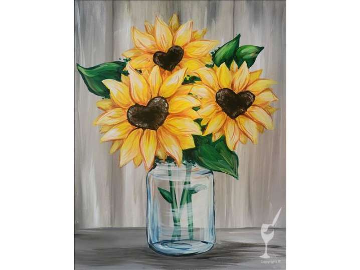 Paint and Sip - Farmhouse Sunflower Bloom - New Braunfels | Classpop!